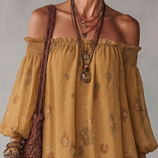 Dakota - Boho-Chic Sommerkleid mit floralem Print
