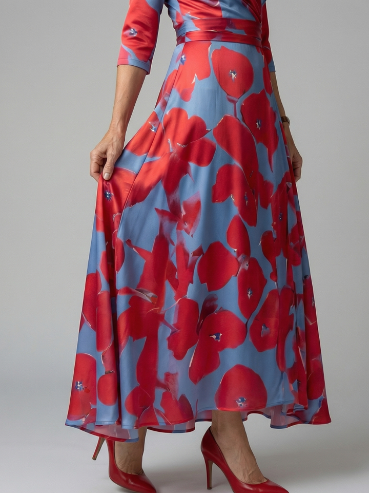 Celine - Midi-Kleid mit Wickelkragen