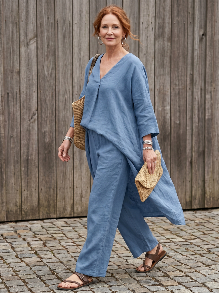 Onyx - Weites Tunika-Oberteil mit weitem Hosen-Set