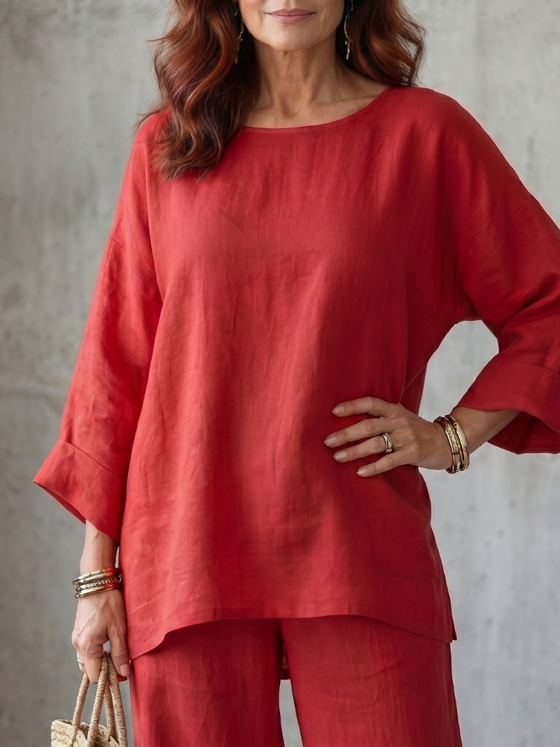 Prue - Oversized Tunika mit weitem Hosen-Set