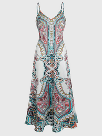 Skye - Boho Blumenmuster Ärmelloses Kleid
