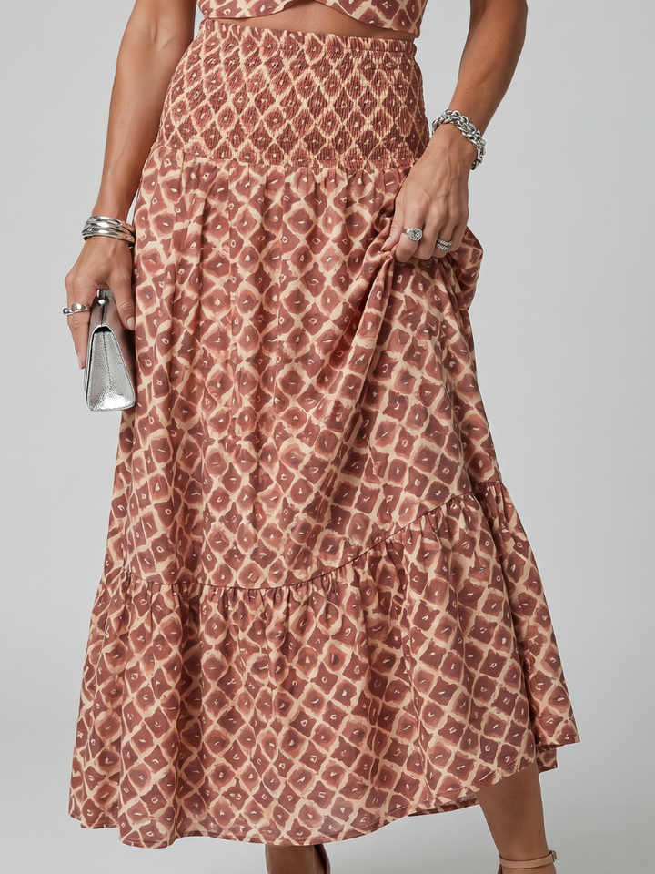 Amira - Geometrischer Print Cutout Midi Kleid