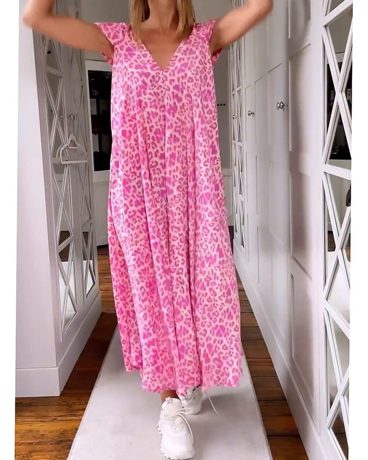 Glaiza - V-Ausschnitt Maxikleid