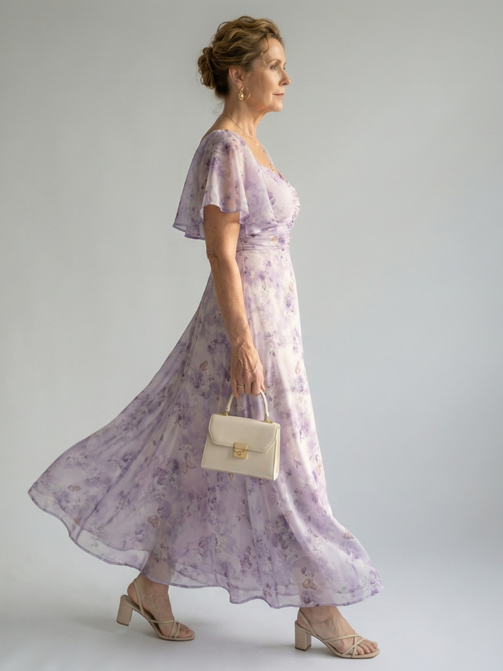 Vaelis - Midi-Kleid mit Flatterärmeln