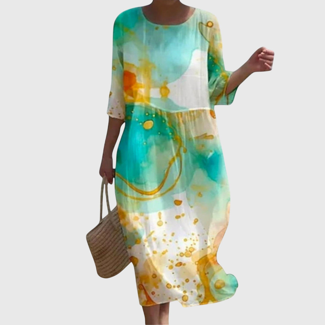 Desiree - Stilvolles Blumen-Maxikleid