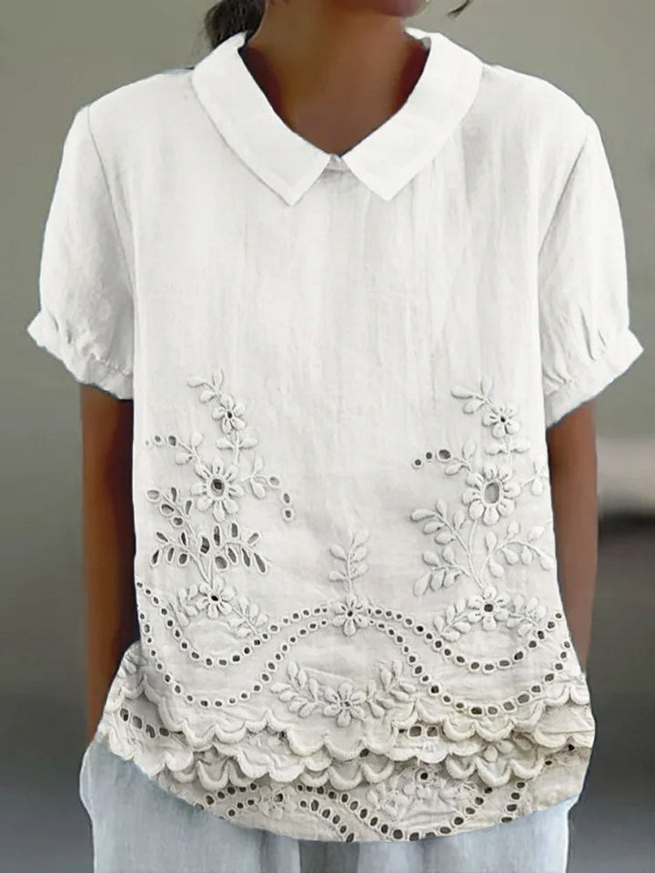 Lily - Floral Besticktes Shirt