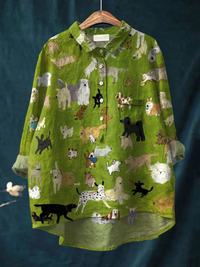 Althea - Damen Süsses Hundekunstdruck Freizeitshirt