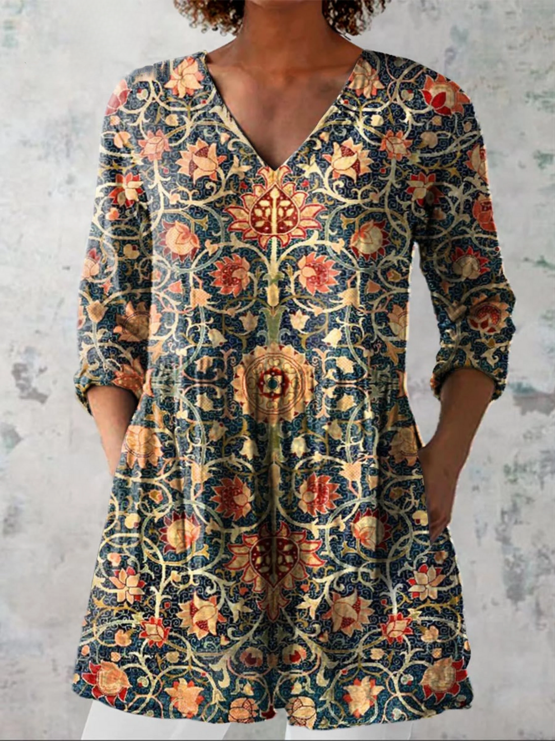 Elara - V-Ausschnitt Langarmshirt