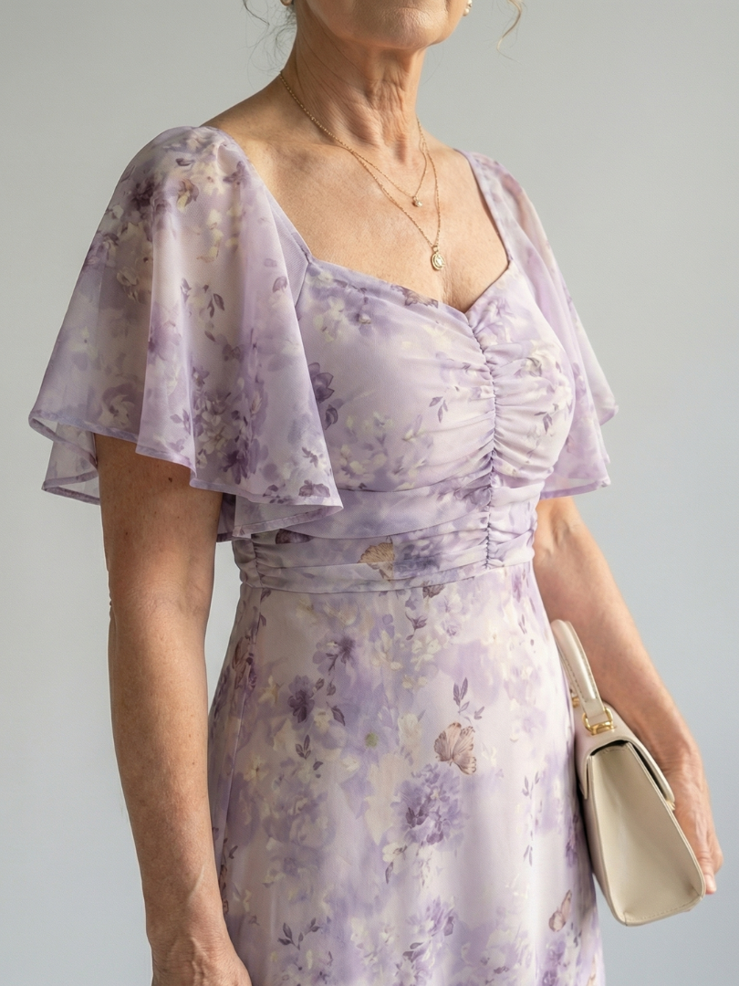 Vaelis - Midi-Kleid mit Flatterärmeln