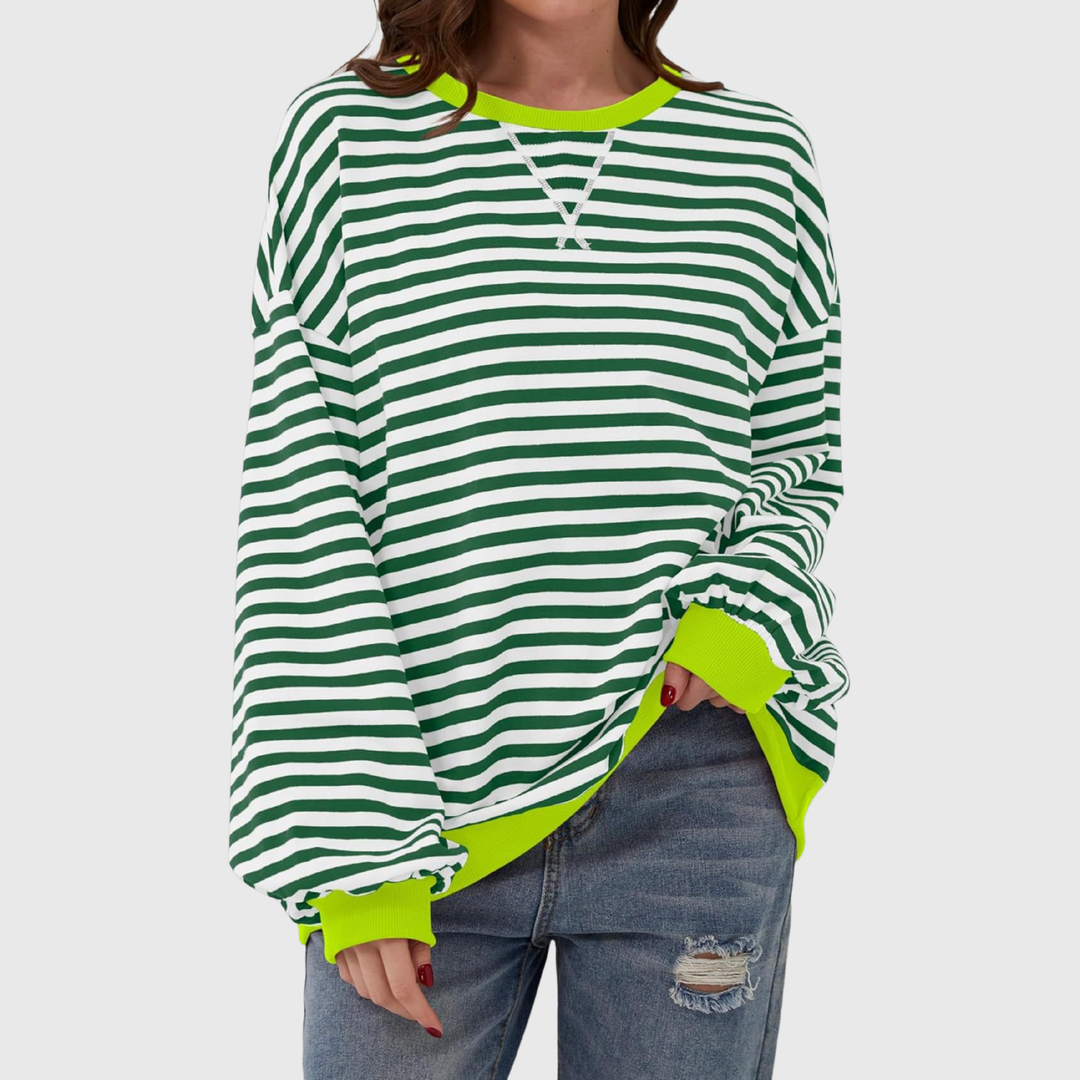 Martha - Übergrosses gestreiftes Sweatshirt in entspannter Passform