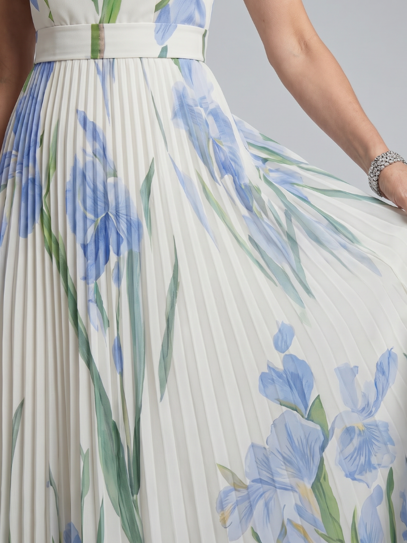 Ophelia - Ärmelloses Midi-Kleid mit quadratischem Ausschnitt