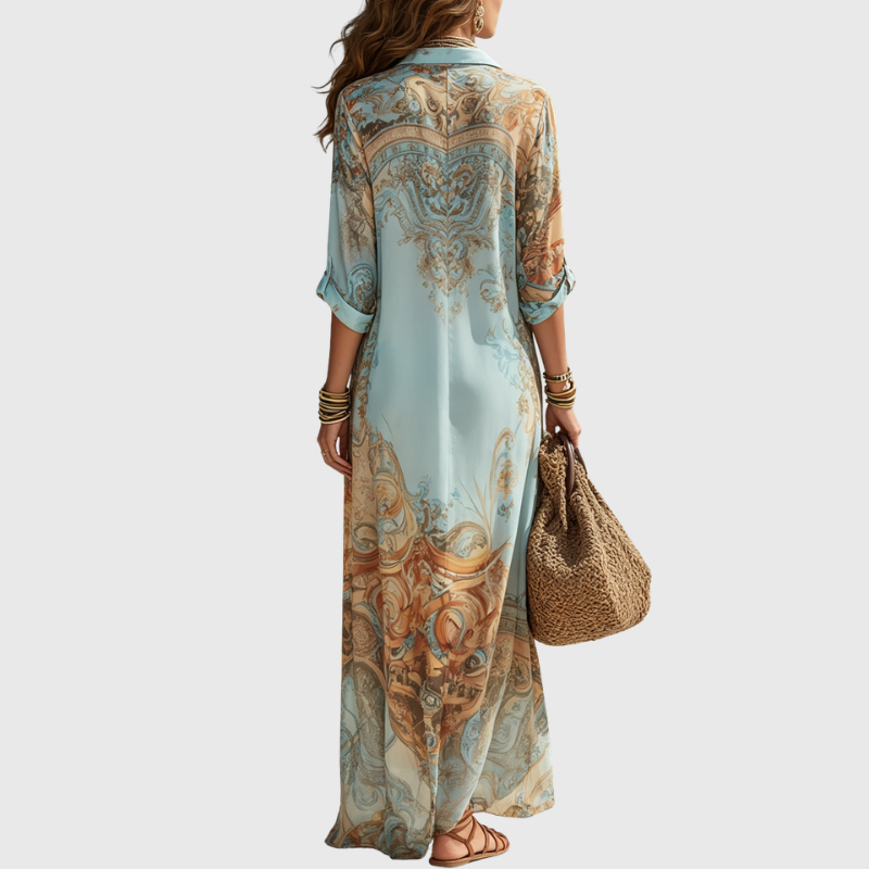 Lorna - Elegantes Maxi-Hemdkleid mit mediterranem Flair