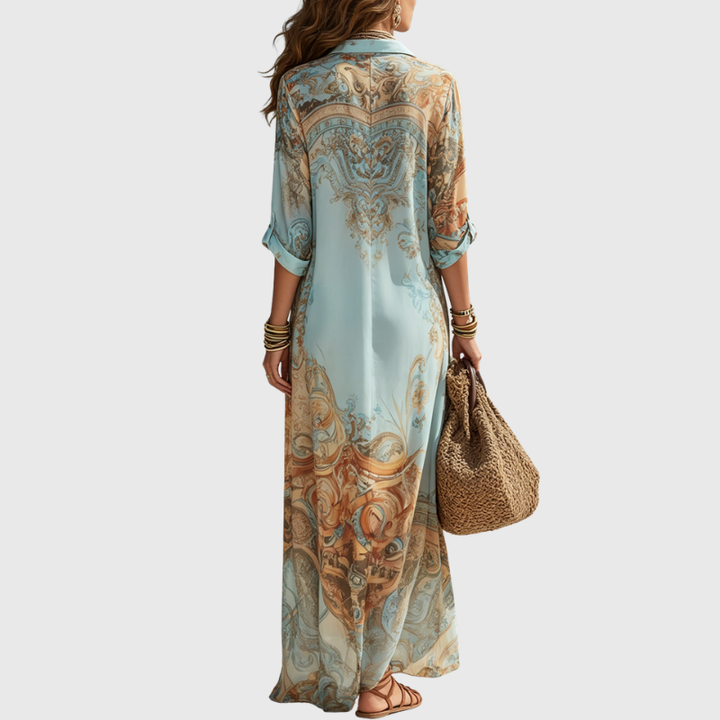 Lorna - Elegantes Maxi-Hemdkleid mit mediterranem Flair