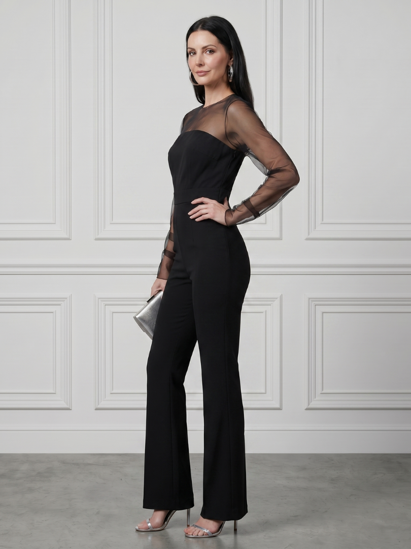Oksana - Tailliertes Oberteil mit weitem Bein Jumpsuit