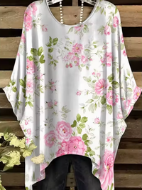 Cassia - Vintage Bohemian Floral Print Damen T-Shirt