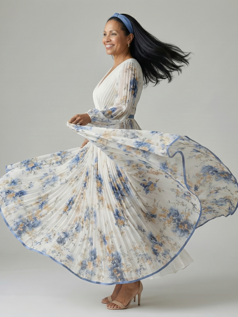 Rielle - Faltenwurf Midi Kleid