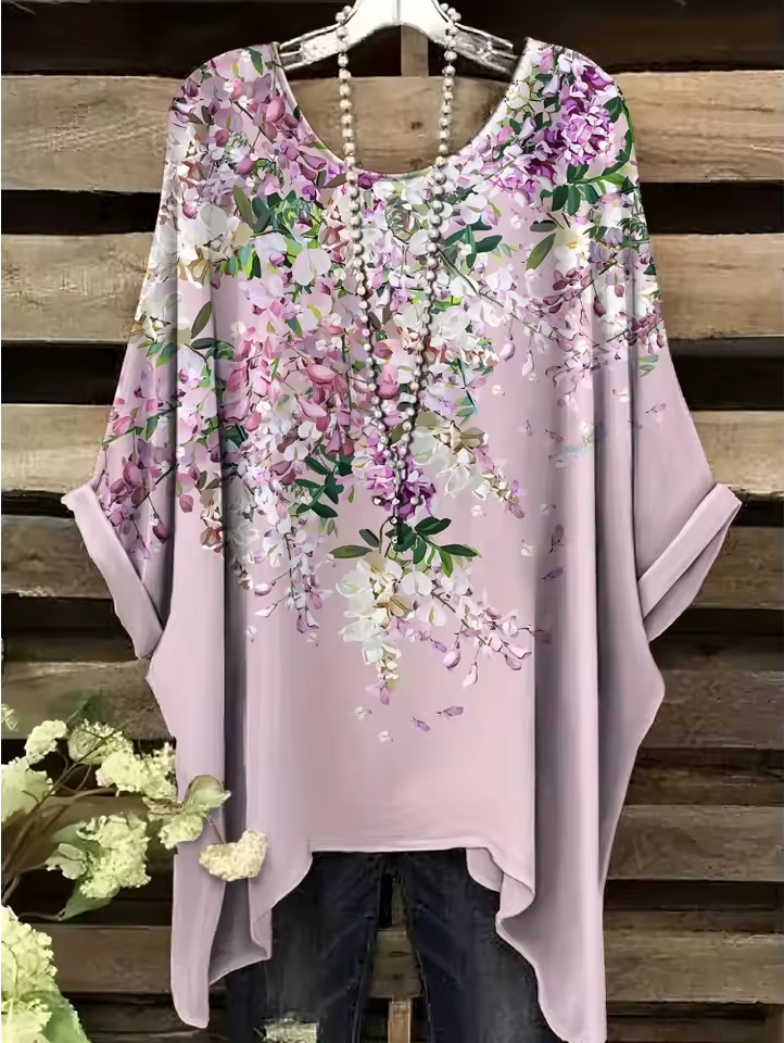 Lucille - Vintage Bohemian Floral Print Damen T-Shirt