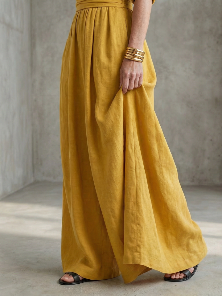 Wanda - Kreuz-Front Weitbeiniger Jumpsuit