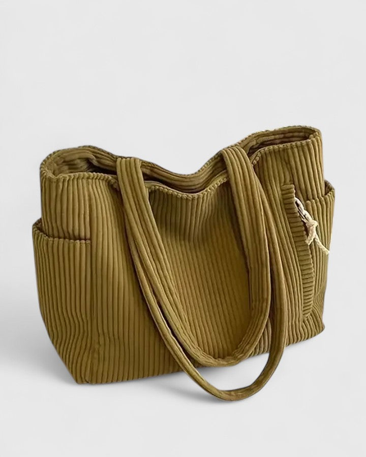Esme - Luxuriöse gerippte Tote Bag mit Kordel-Detail