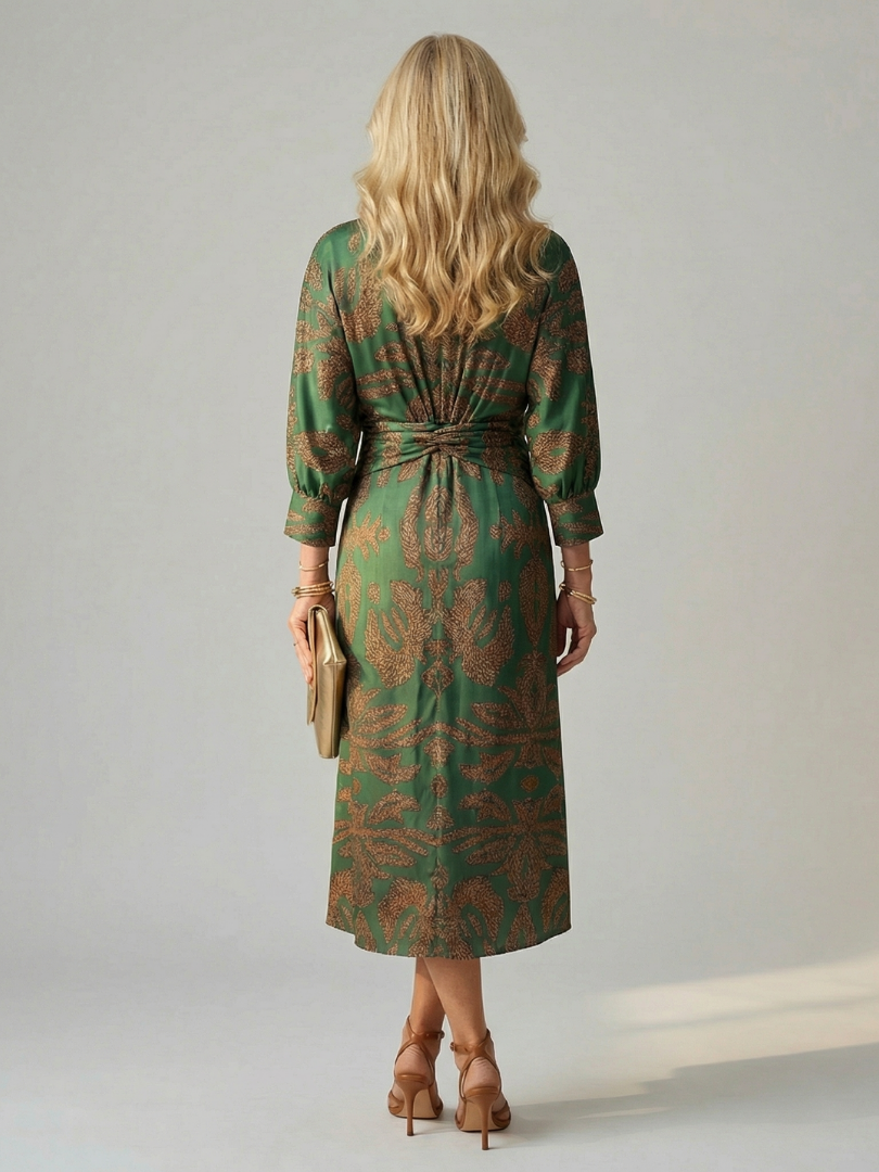 Lune - Natürliches Wickel-Midi-Kleid