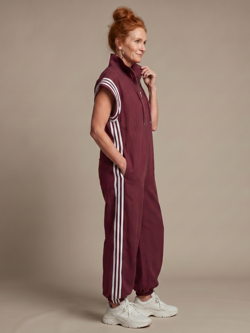 Lark - Jumpsuit mit Reissverschluss und Streifenpanel