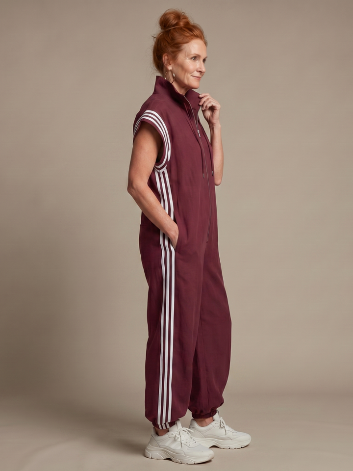Lark - Jumpsuit mit Reissverschluss und Streifenpanel