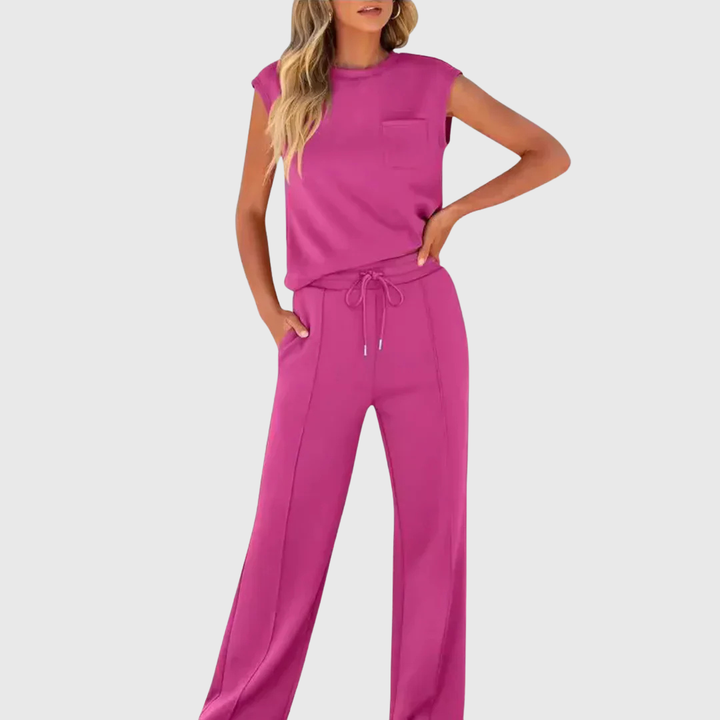 Lolly - Weiches schwarzes Lounge-Set, entspannte Passform, zweiteilig