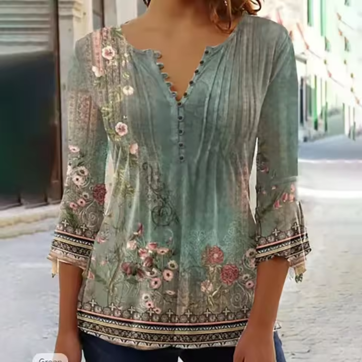 Adelle - Leichte Bluse mit floralen Details
