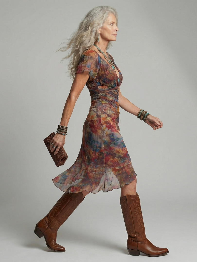 Aeris - Ruhiges Halter Midi Kleid