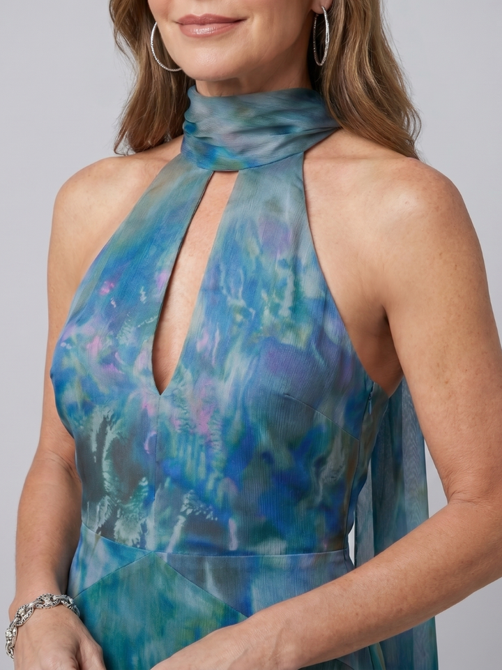 Juniper - Keyhole Halter Ärmelloses Maxikleid