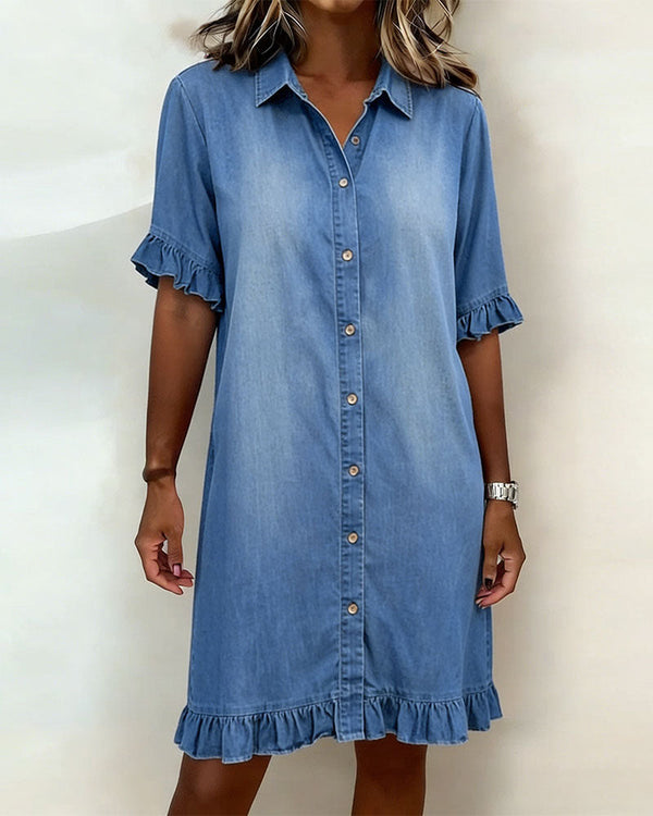 Zandrea - Bequemes Denim-Kleid mit schmeichelhaftem Schnitt