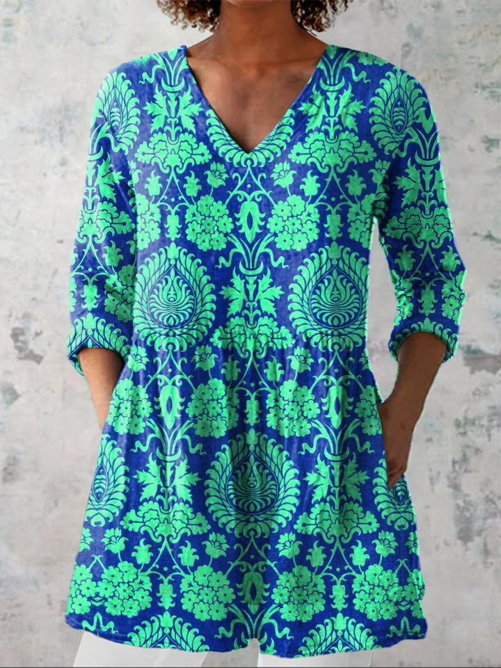Beatrix - V-Ausschnitt Langarmshirt