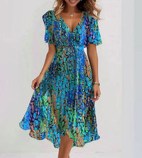 Sapphire - Luftiges Blau Midi-Kleid