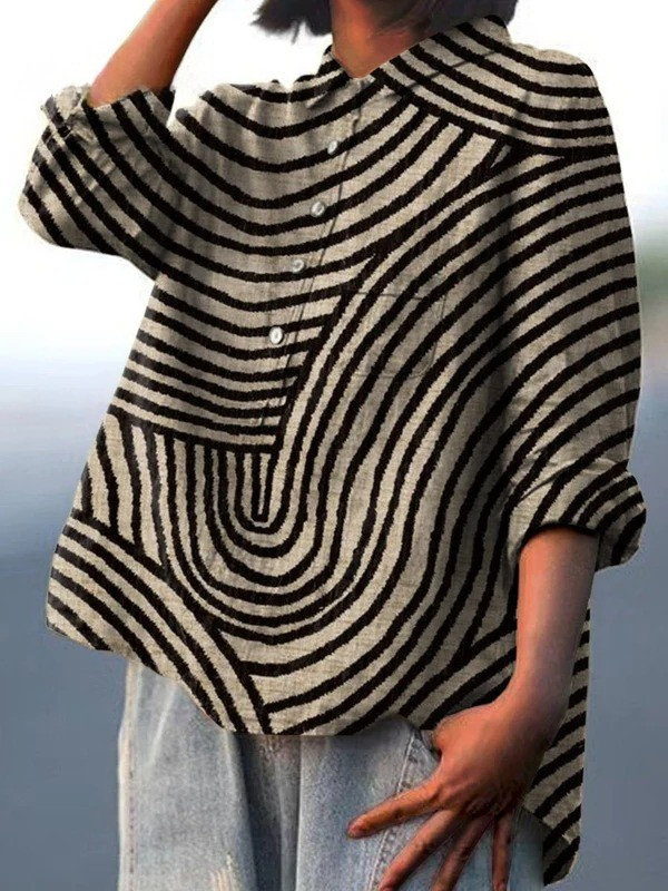Cecelia - Damen Casual Hemd mit kreisförmigem Muster