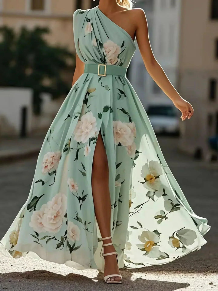 Julie - Florales One-Shoulder Maxikleid aus Chiffon