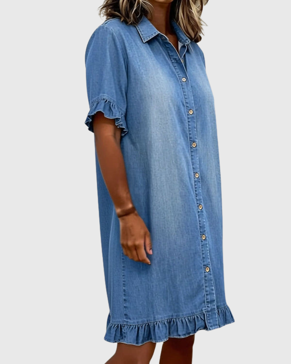 Zandrea - Bequemes Denim-Kleid mit schmeichelhaftem Schnitt
