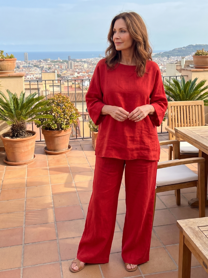 Prue - Oversized Tunika mit weitem Hosen-Set
