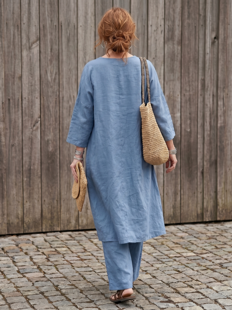 Onyx - Weites Tunika-Oberteil mit weitem Hosen-Set