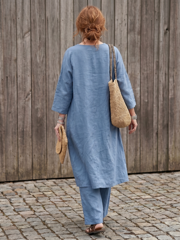 Onyx - Weites Tunika-Oberteil mit weitem Hosen-Set