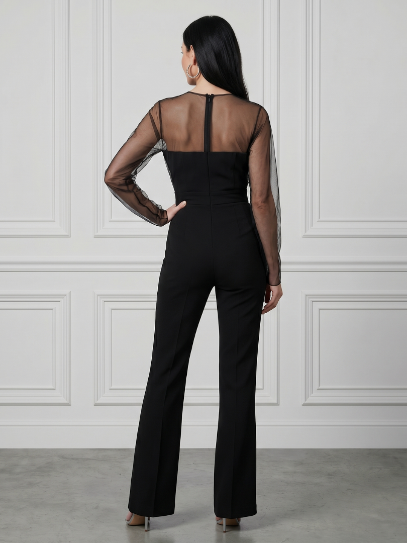 Oksana - Tailliertes Oberteil mit weitem Bein Jumpsuit