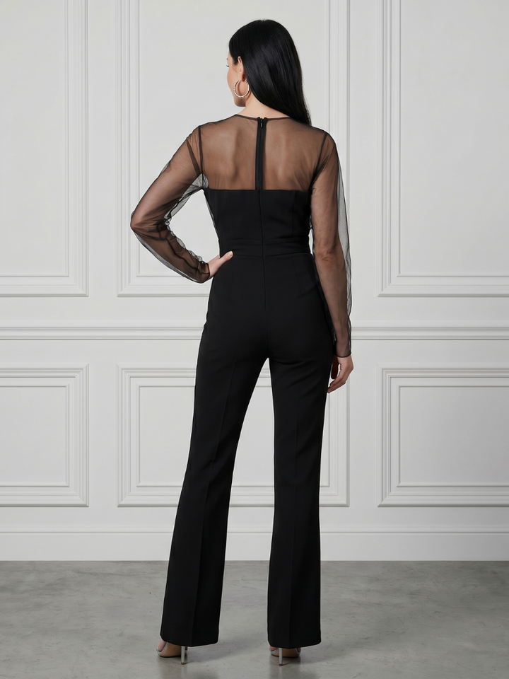 Oksana - Tailliertes Oberteil mit weitem Bein Jumpsuit