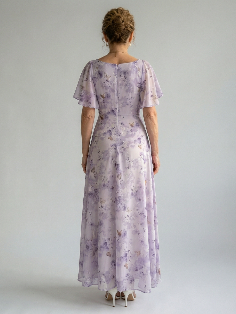 Vaelis - Midi-Kleid mit Flatterärmeln