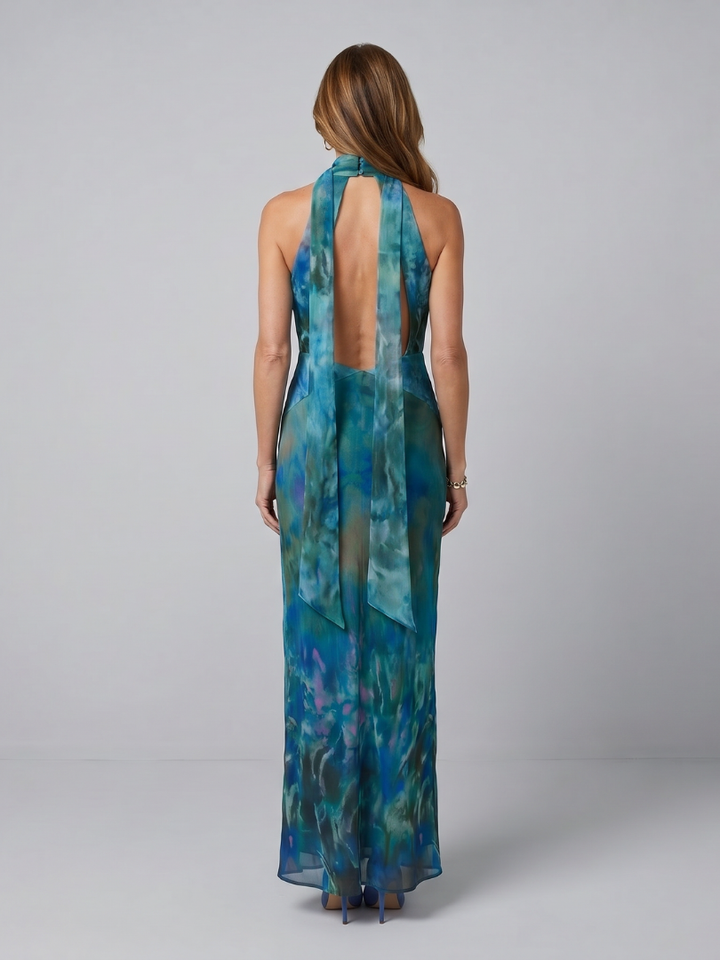 Juniper - Keyhole Halter Ärmelloses Maxikleid