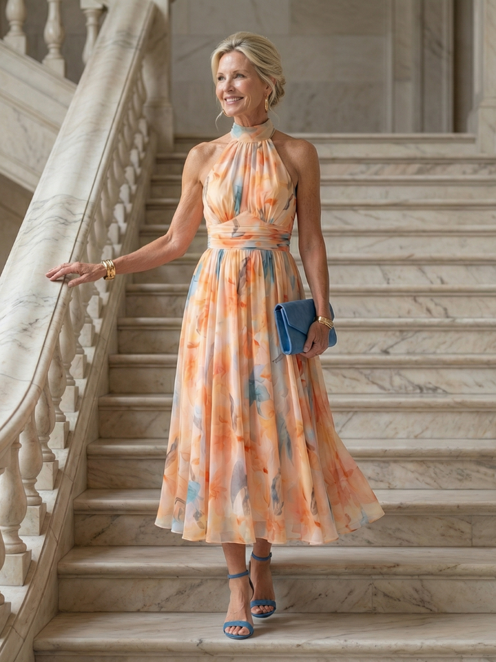 Elin - Weiches Halter-Midi-Kleid