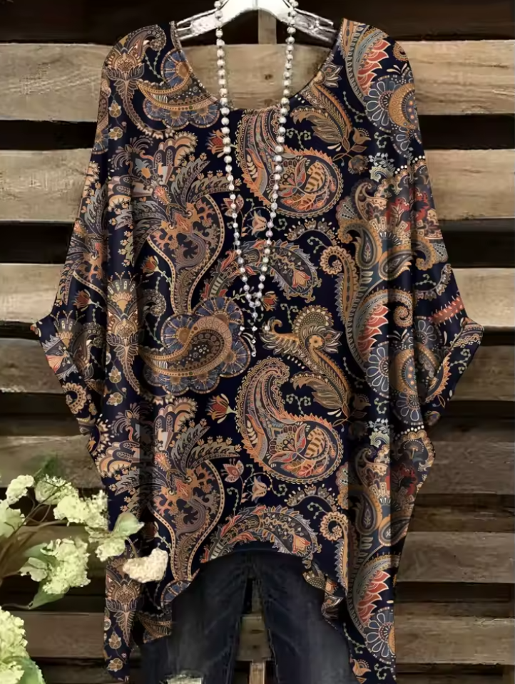 Stacey - Vintage Bohemian Floral Print Damen T-Shirt