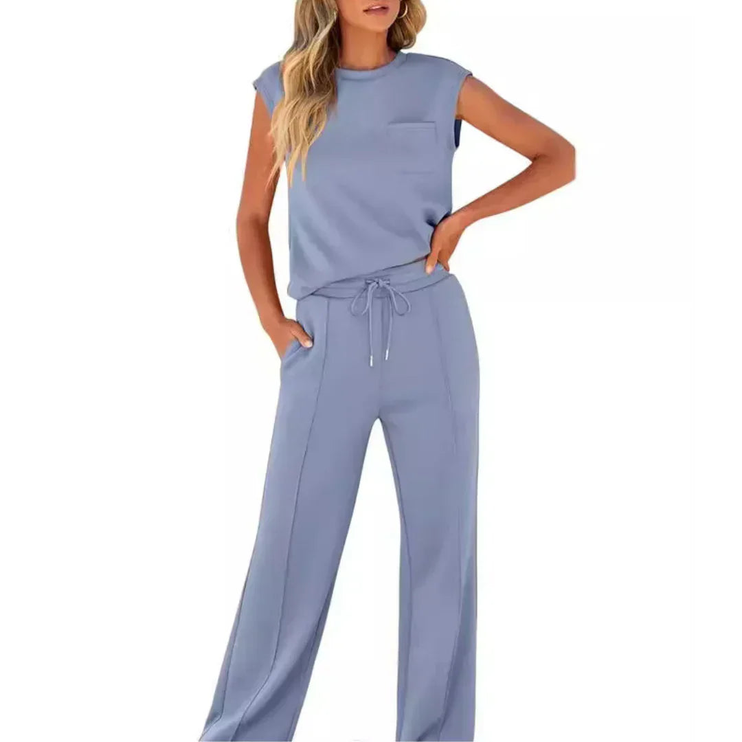 Lolly - Weiches schwarzes Lounge-Set, entspannte Passform, zweiteilig