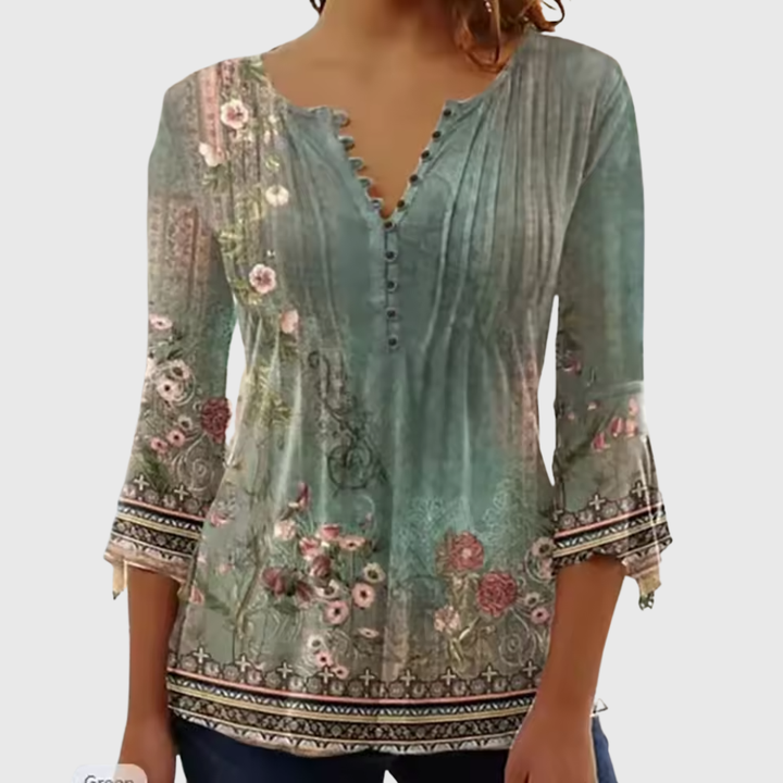 Adelle - Leichte Bluse mit floralen Details