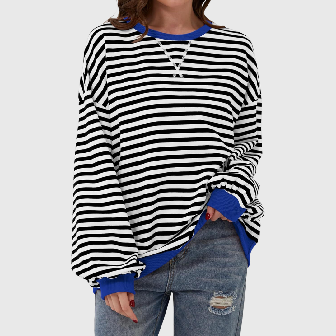 Martha - Übergrosses gestreiftes Sweatshirt in entspannter Passform