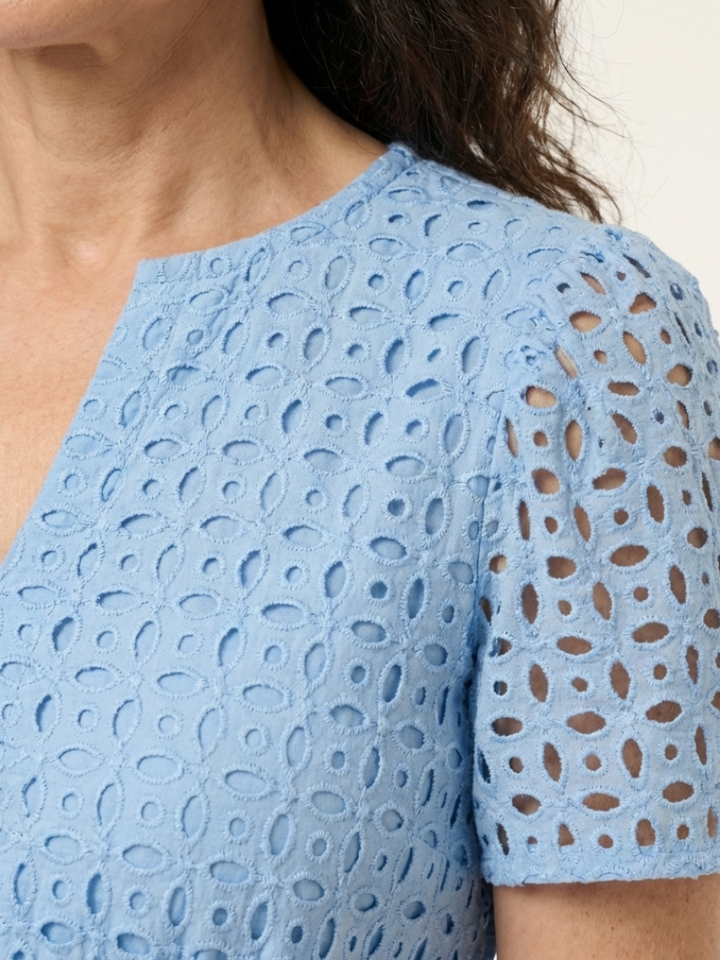Brielle - V-Ausschnitt Kurzarm Schichten Midi Kleid