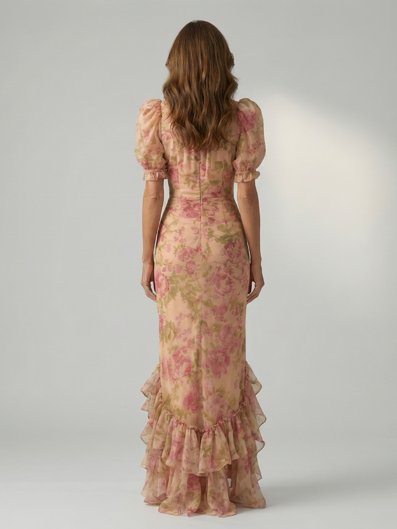 Vianne - Sanftes Maxikleid mit hohem Kragen
